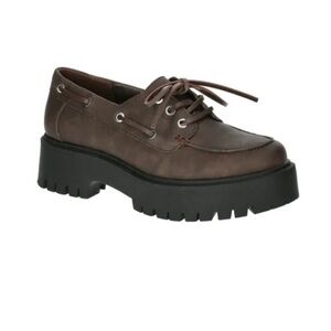 No Boundaries‎ Women's Platform Boat Shoes Brown NWOB Size 6 Y2K 90's